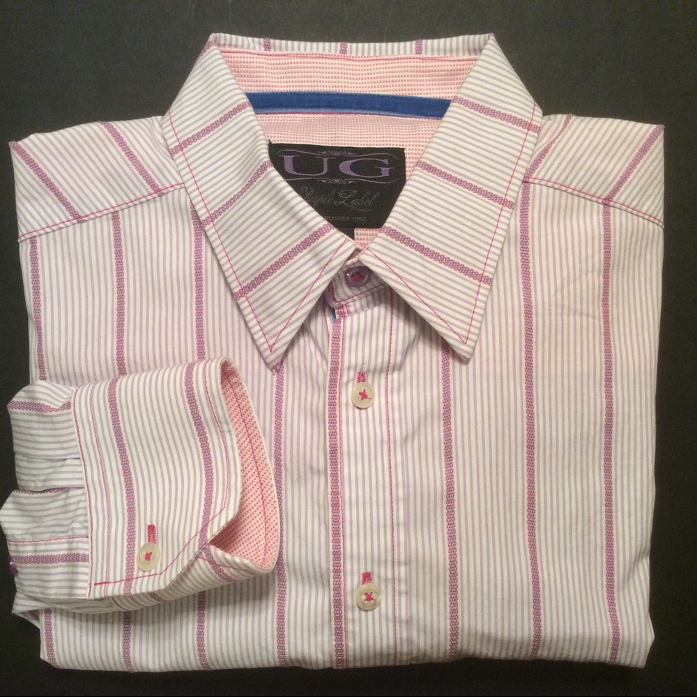 UG purple label pink stripe shirt